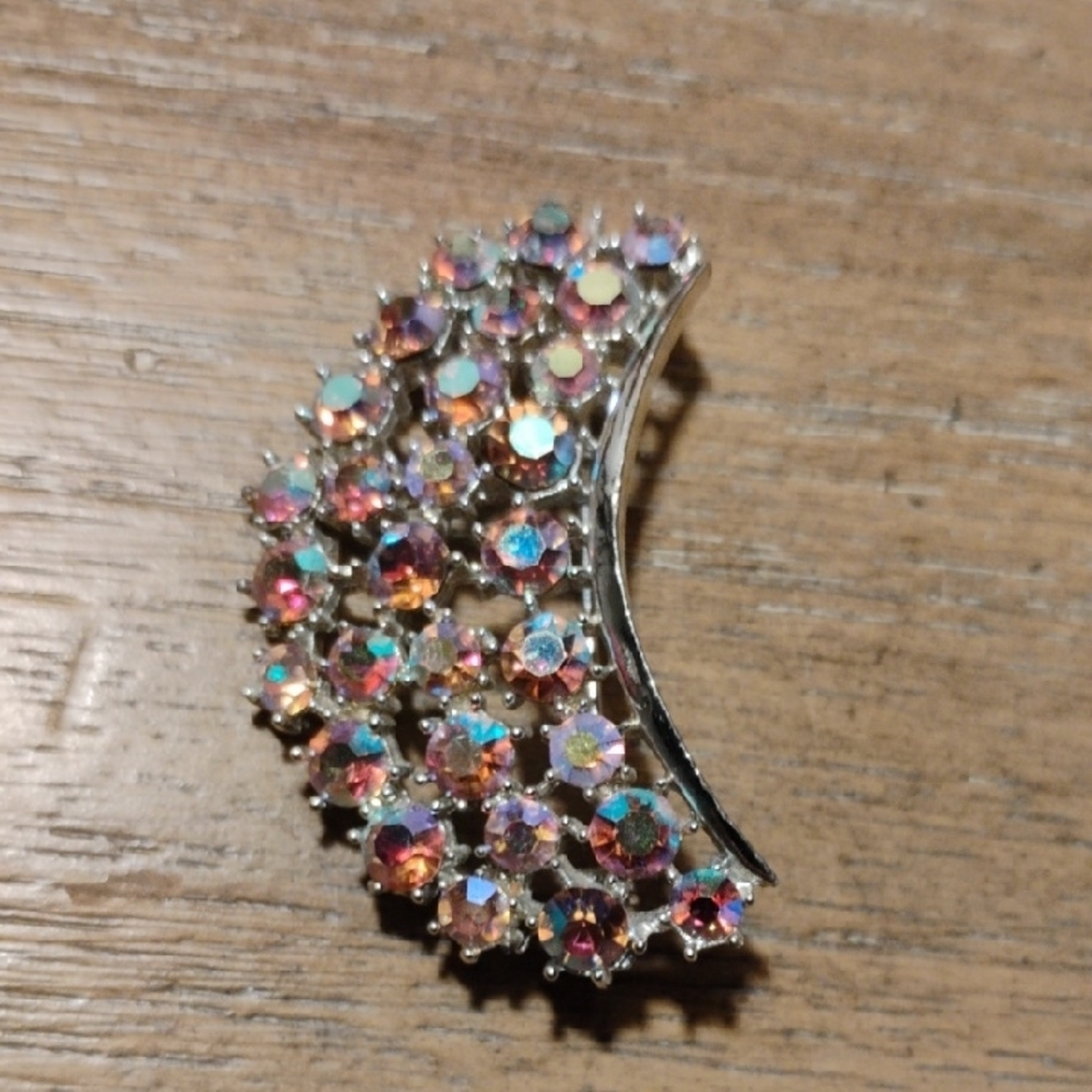 Multicolor Aurabora  Crystal Brooch